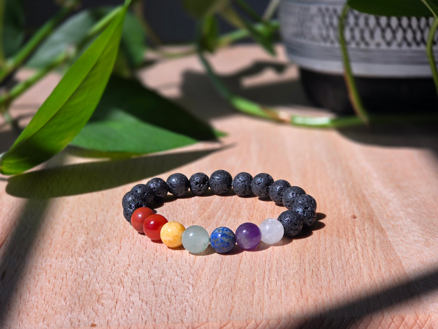 Aligned Chakra Stack Stretch Bracelet