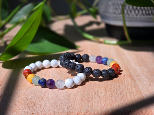 Aligned Chakra Stack Stretch Bracelet