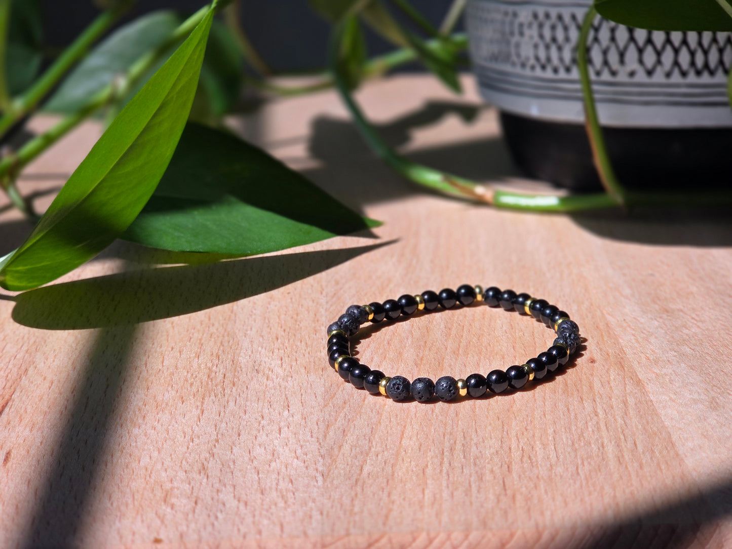 Delicate Diffuser – Shungite & Lava Rock Bracelet