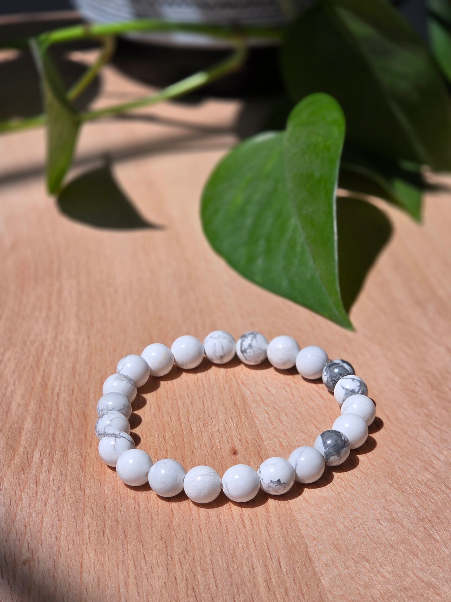 One Stone Energy 8mm White Howlite Bracelet