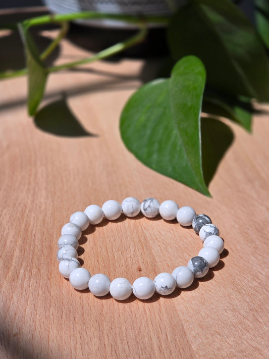 One Stone Energy 8mm White Howlite Bracelet