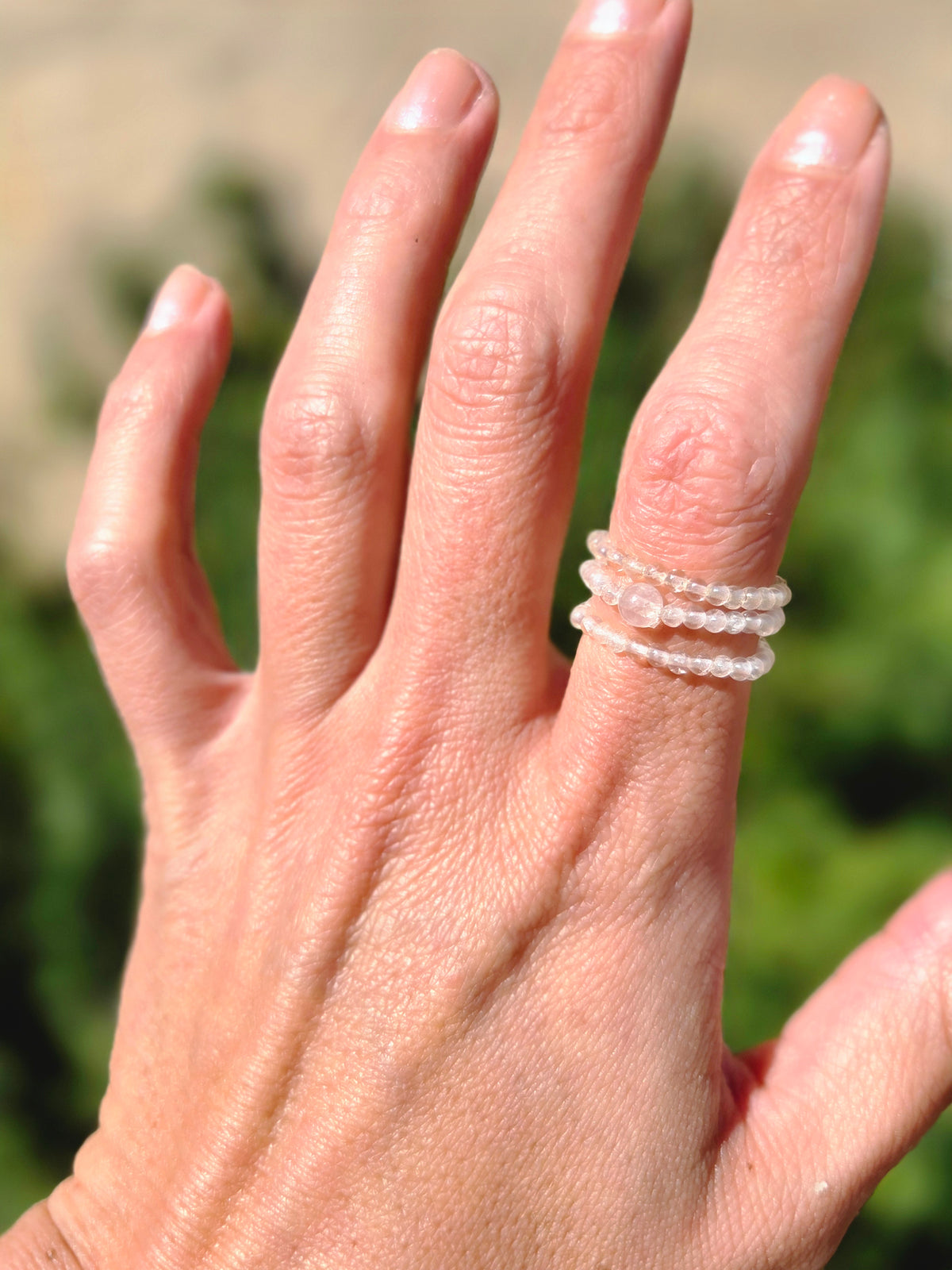 Stacked Clear Quartz Rings