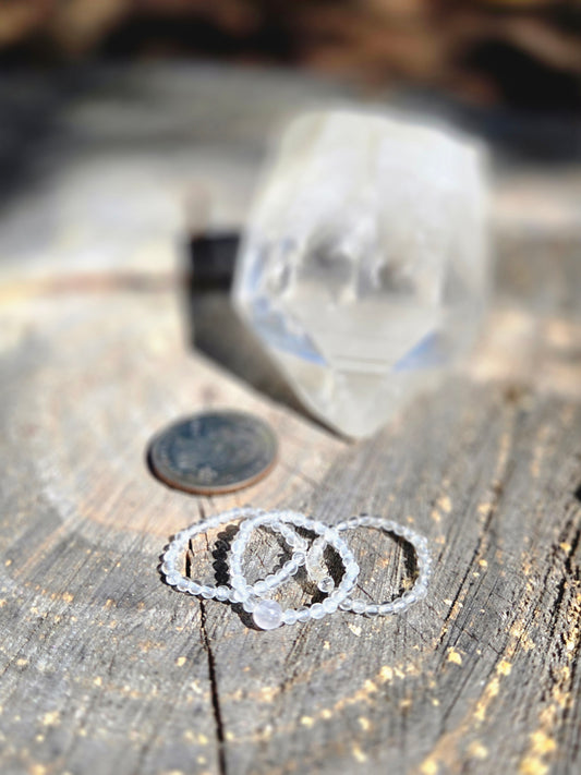 Stacked Clear Quartz Rings